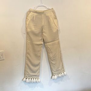 Mochi linen pants with tassel ends